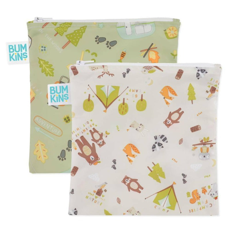 Bumpkins Reusable Snack Bags Large 2 pack - Happy Campers
