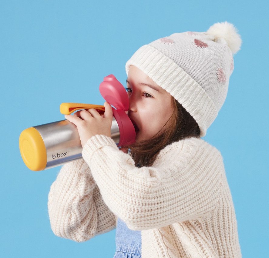 b.box Insulated Sport Spout Drink Bottle - Strawberry Shake