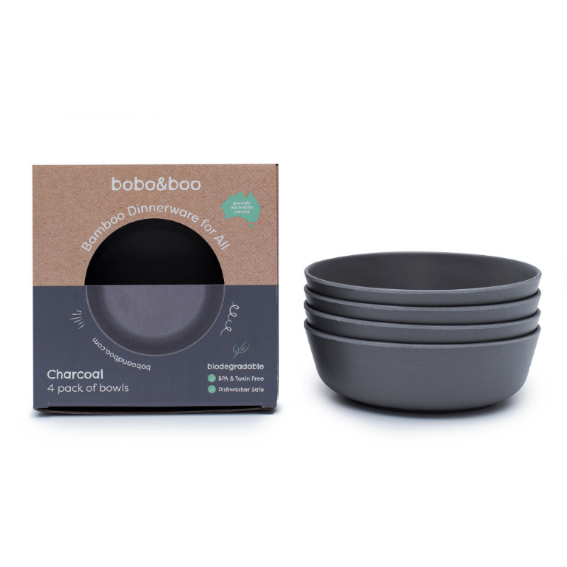Bobo&boo Bamboo Bowls - Charcoal Grey