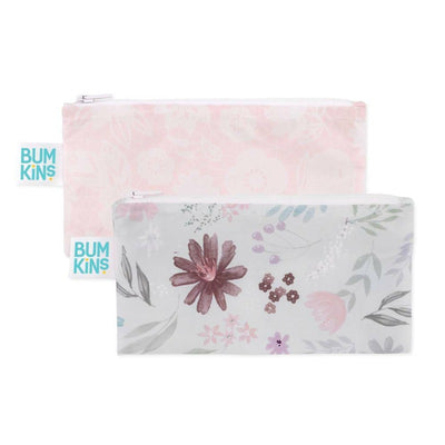 Bumkins Small Snack Bag 2 pack - Floral & Lace 