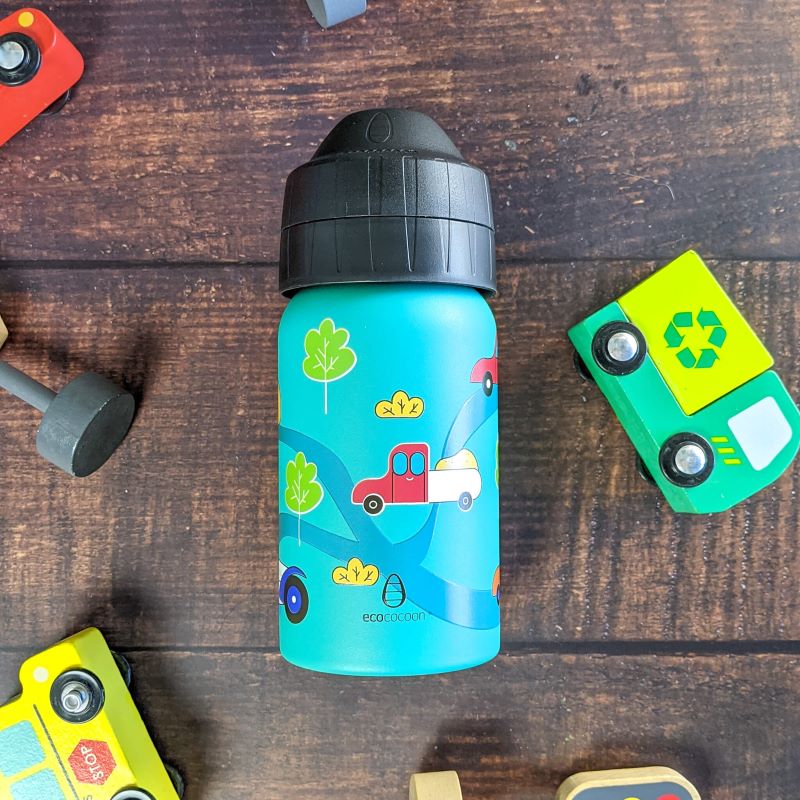 Ecococoon Stainless Steel Bottle 350ml Crazy Cars