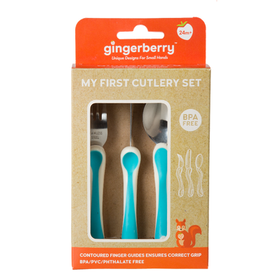 Gingerberry My First Cutlery Set Aqua