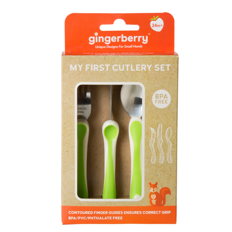 Gingerberry My First Cutlery Set Green 