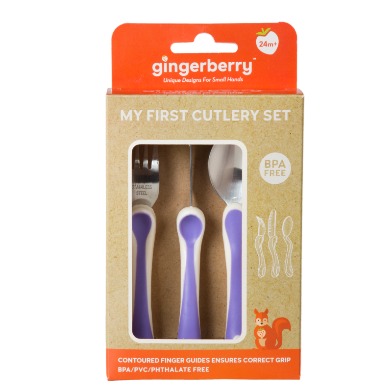 Gingerberry My First Cutlery Set Purple