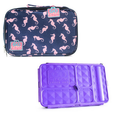 Go Green Large Lunchbox Set - Sea Horses