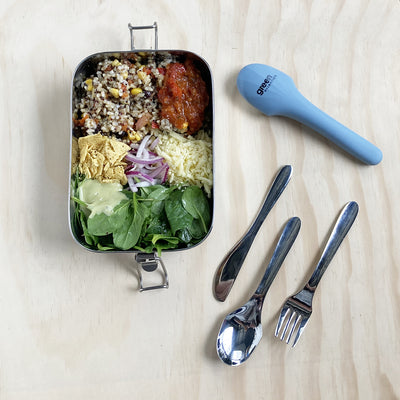 Green Essentials Stainless Steel Travel Cutlery in Silicone Pouch