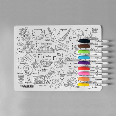 HeyDoodle Reusable Silicone Placemat - Aussie Icons