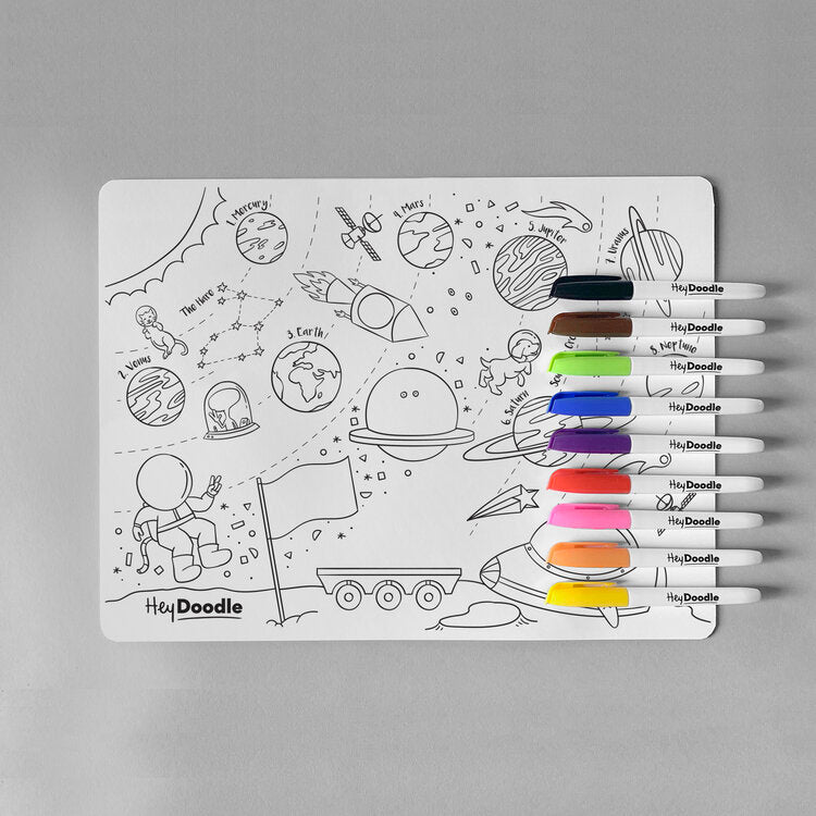 HeyDoodle Reusable Silicone Placemat - Outer Space