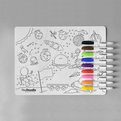 HeyDoodle Reusable Silicone Placemat - Outer Space