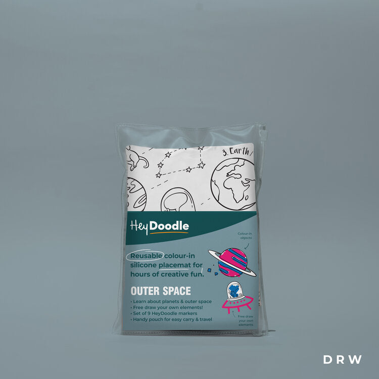 HeyDoodle Reusable Silicone Placemat - Outer Space