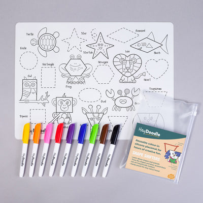 HeyDoodle Reusable Silicone Placemat - Shape Shifters