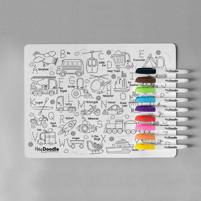 HeyDoodle Reusable Silicone Placemat - Toot Toot Honk