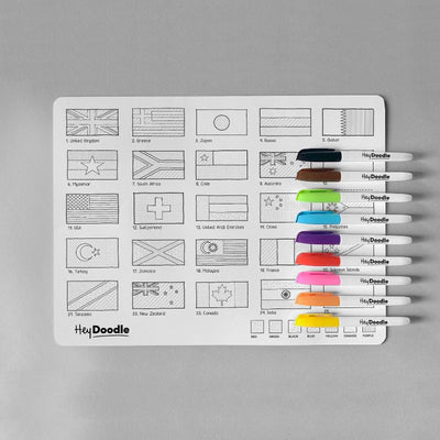 HeyDoodle Reusable Silicone Placemat - World Countries
