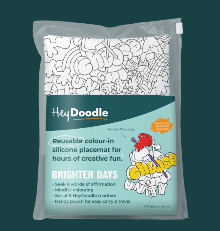 HeyDoodle Reusable Silicone Placemat - Brighter Days
