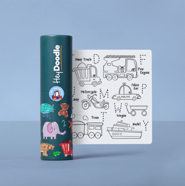 HeyDoodle Reusable Placemat - Mini Toot Toot Honk