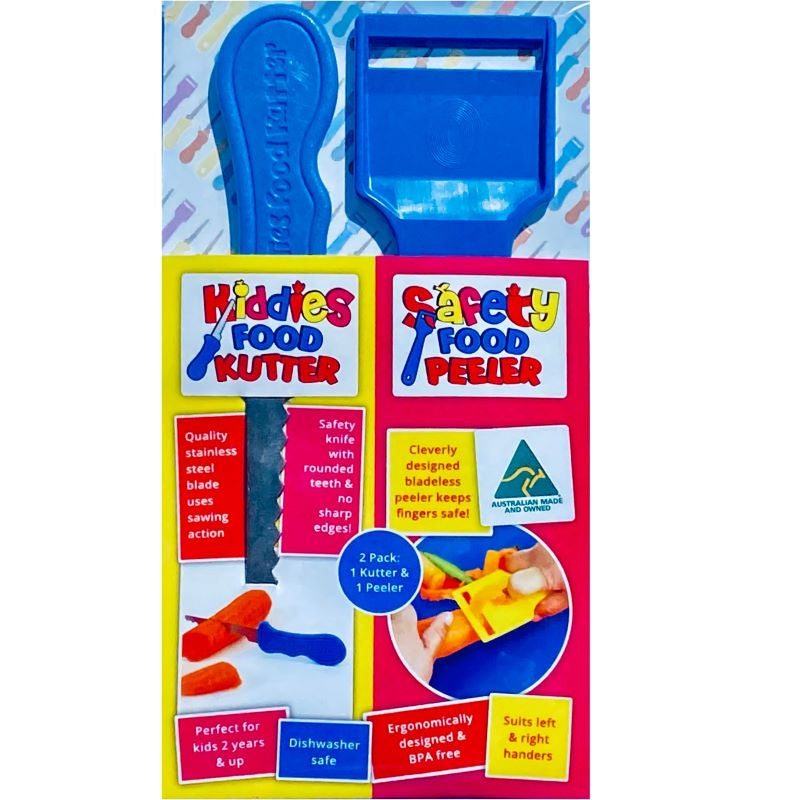 Kiddies Food Kutter & Peeler Twin Pack - Blue