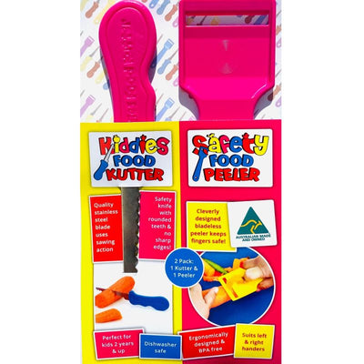 Kiddies Food Kutter & Peeler Twin Pack - Pink