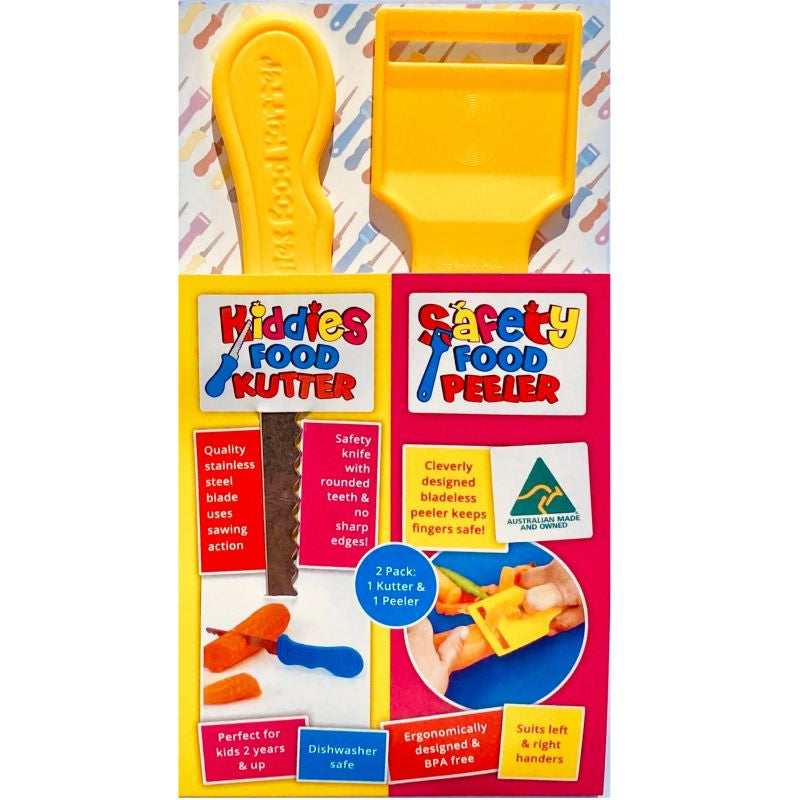 Kiddies Food Kutter & Peeler Twin Pack - Yellow