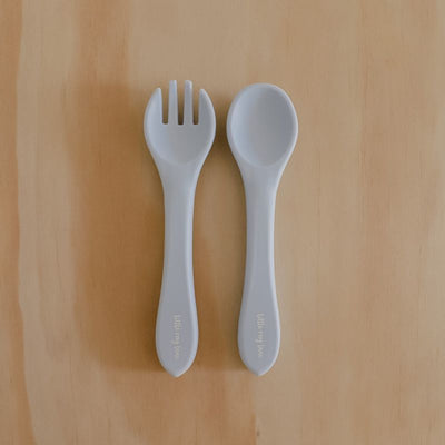 Little Ray Lane Silicone Cutlery Set Baby Blue