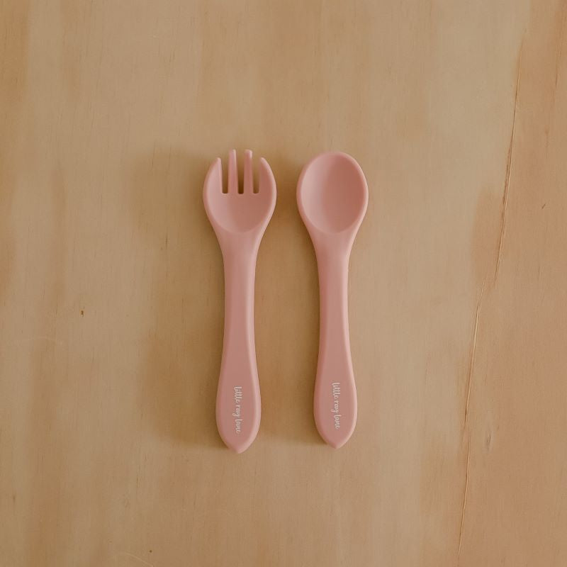 Little Ray Lane Silicone Cutlery Set Blush