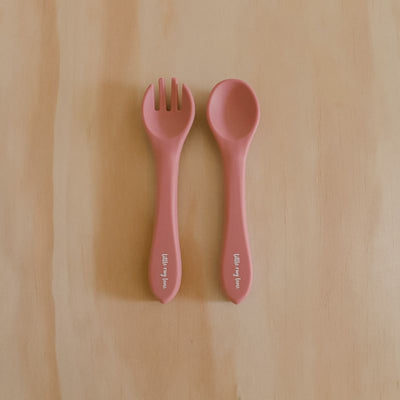 Little Ray Lane Silicone Cutlery Set Rose