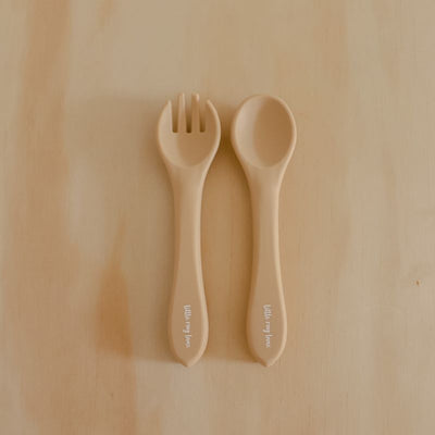 Little Ray Lane Silicone Cutlery Set Vanilla