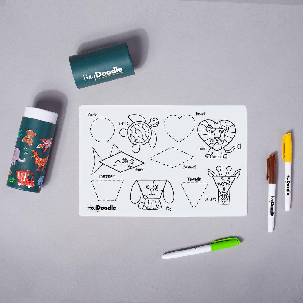 HeyDoodle Reusable Placemat - Mini Shape Shifter