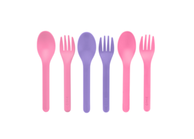 Omie 6 Piece Cutlery Set - Pink/Purple Pastel