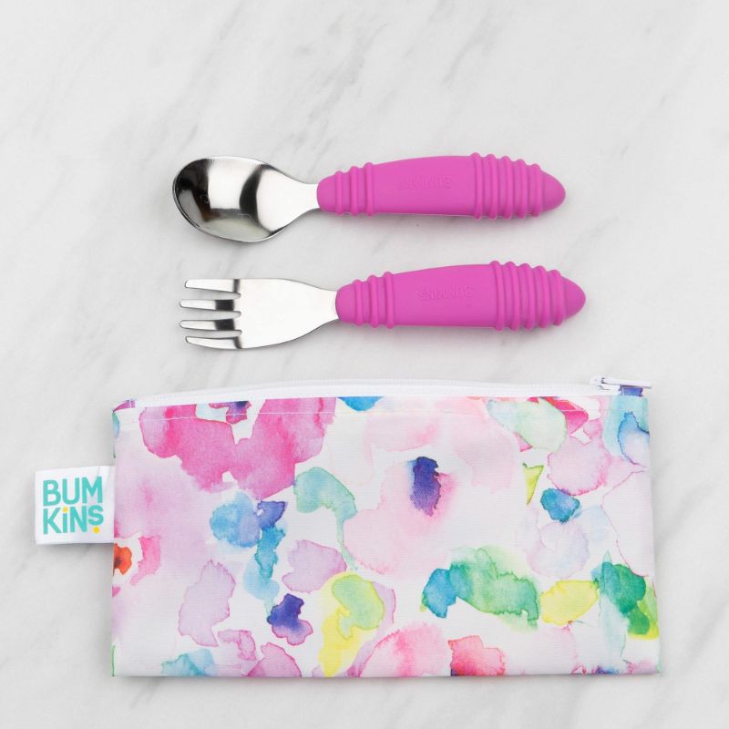 Bumkins Small Snack Bag 2 pack - Watercolour/Brushstrokes