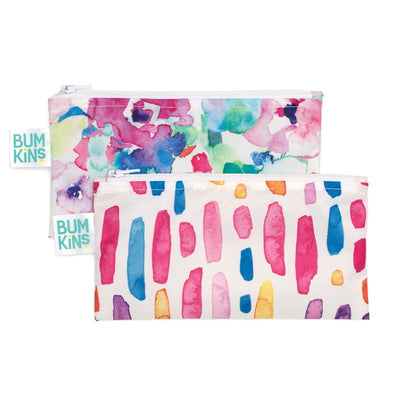 Bumkins Small Snack Bag 2 pack - Watercolour/Brushstrokes