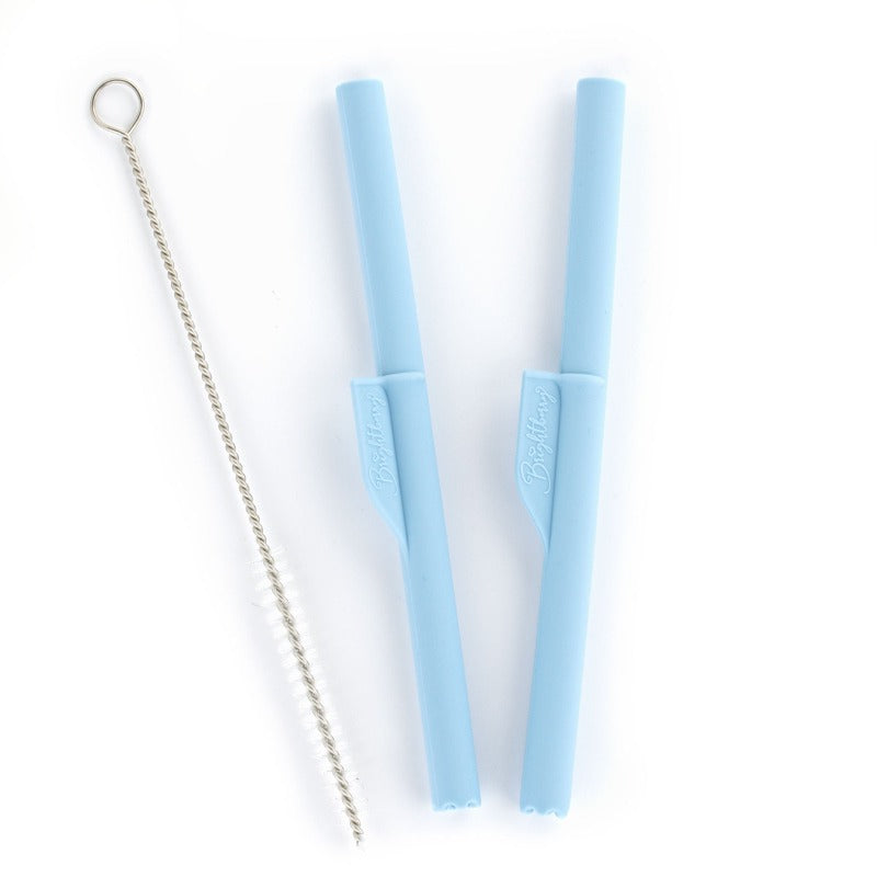 Brightberry Silicone straws - Pacific Blue