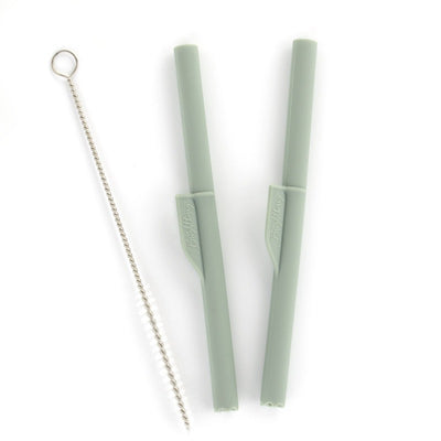 Brightberry Silicone straws - sage