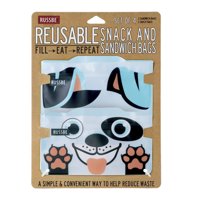Reusable Snack & Sandwich Bags- Dog