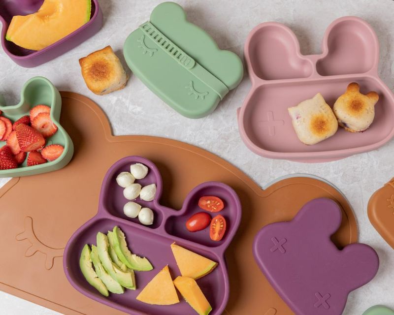 We Might Be Tiny Bunny Stickie Plate - Plum