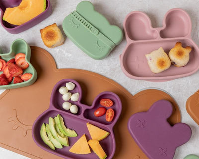 We Might Be Tiny Bunny Stickie Plate - Plum