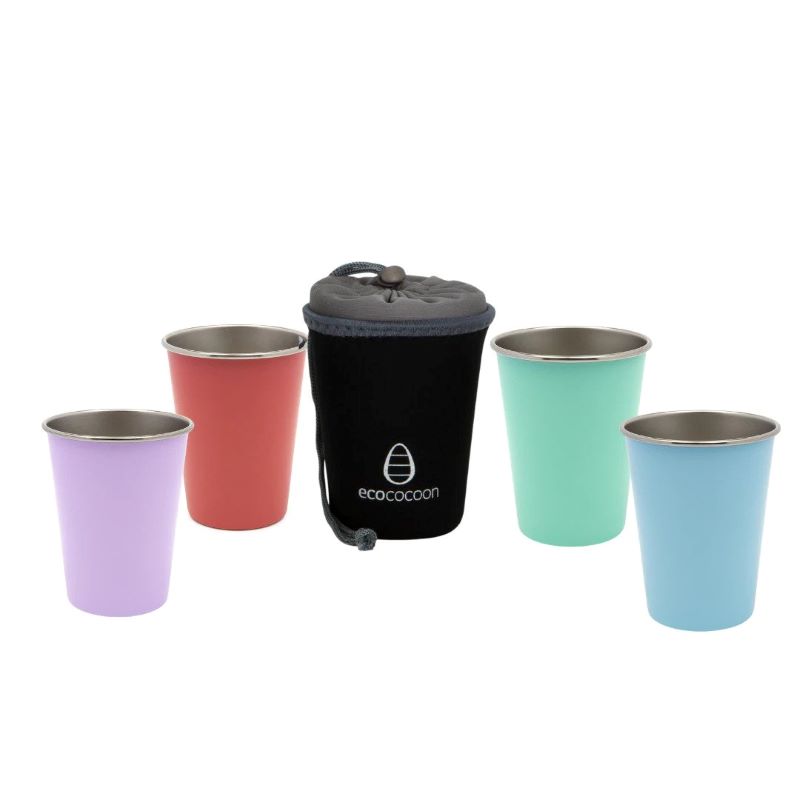 Ecococoon Stainless Steel Cup Set Fruit Pastel