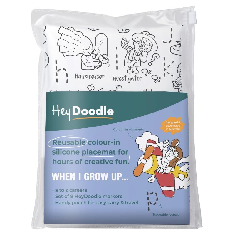 HeyDoodle Reusable Silicone Placemat - When I Grow Up