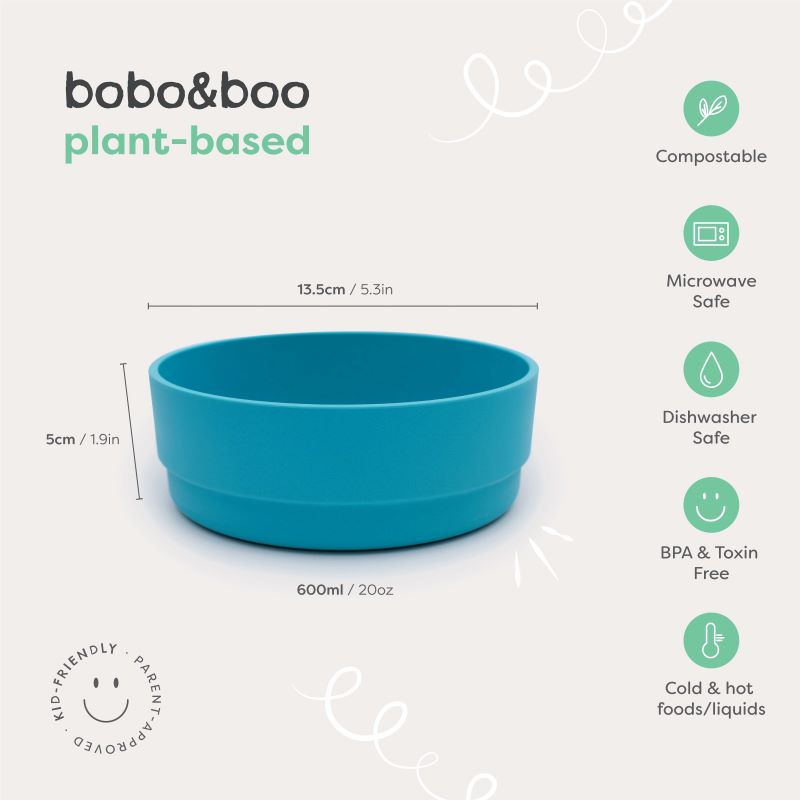 Bobo&Boo Plant-Based Bowl Set - 3 Pack Lagoon