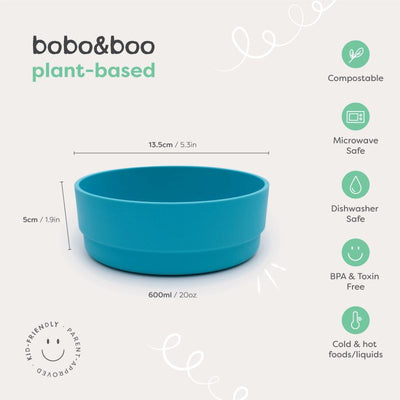 Bobo&Boo Plant-Based Bowl Set - 3 Pack Lagoon