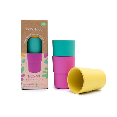 Bobo&Boo Plant-Based Cup Set - 3 Pack Tropical