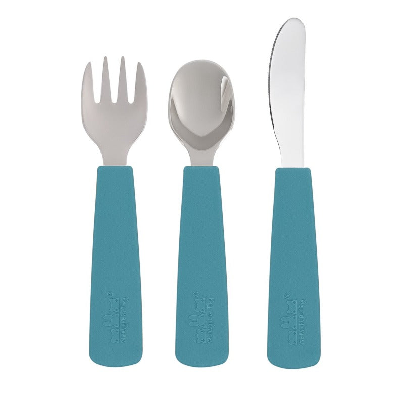 We Might Be Tiny Toddler Feedie Cutlery Set Blue Dusk