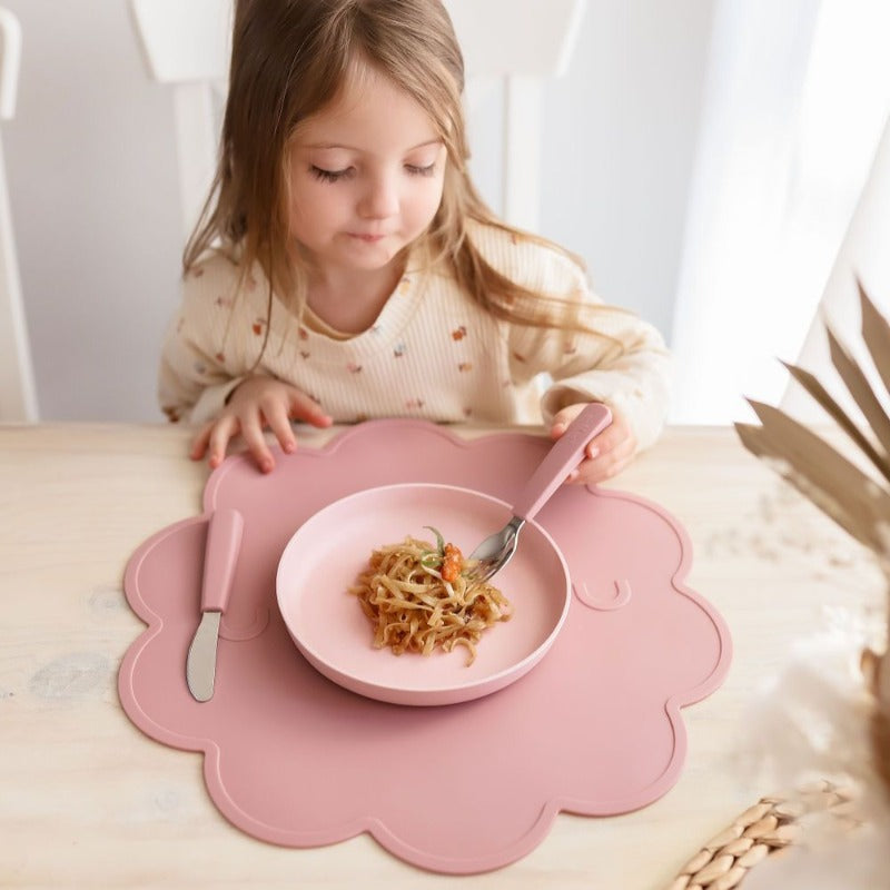 We Might Be Tiny Toddler Feedie Cutlery Set Dusty Rose