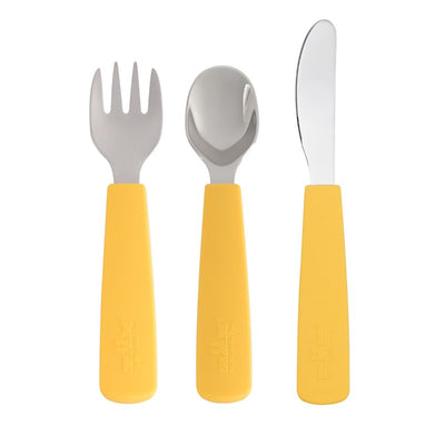 We Might Be Tiny Toddler Feedie Cutlery Set Yellow