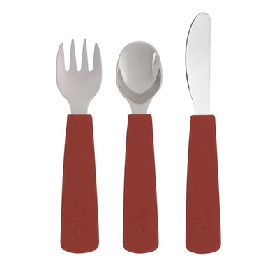 We Might Be Tiny Toddler Feedie Cutlery Set Rust