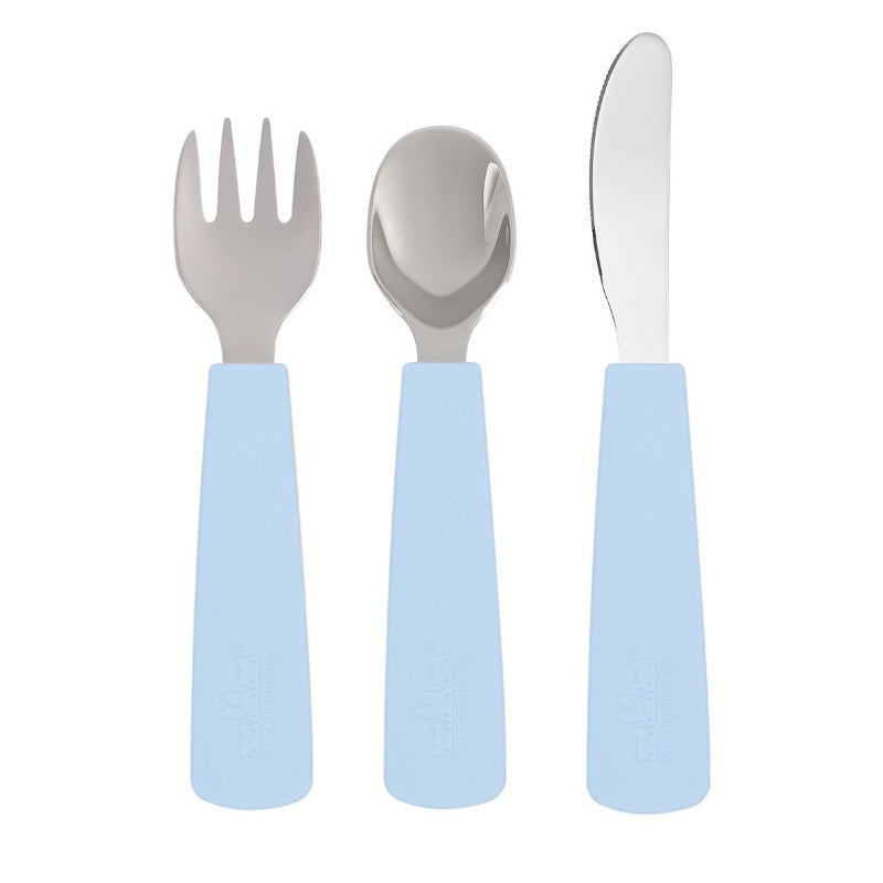 We Might Be Tiny Toddler Feedie Cutlery Set Powder Blue