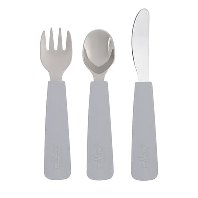 We Might Be Tiny Toddler Feedie Cutlery Set Grey